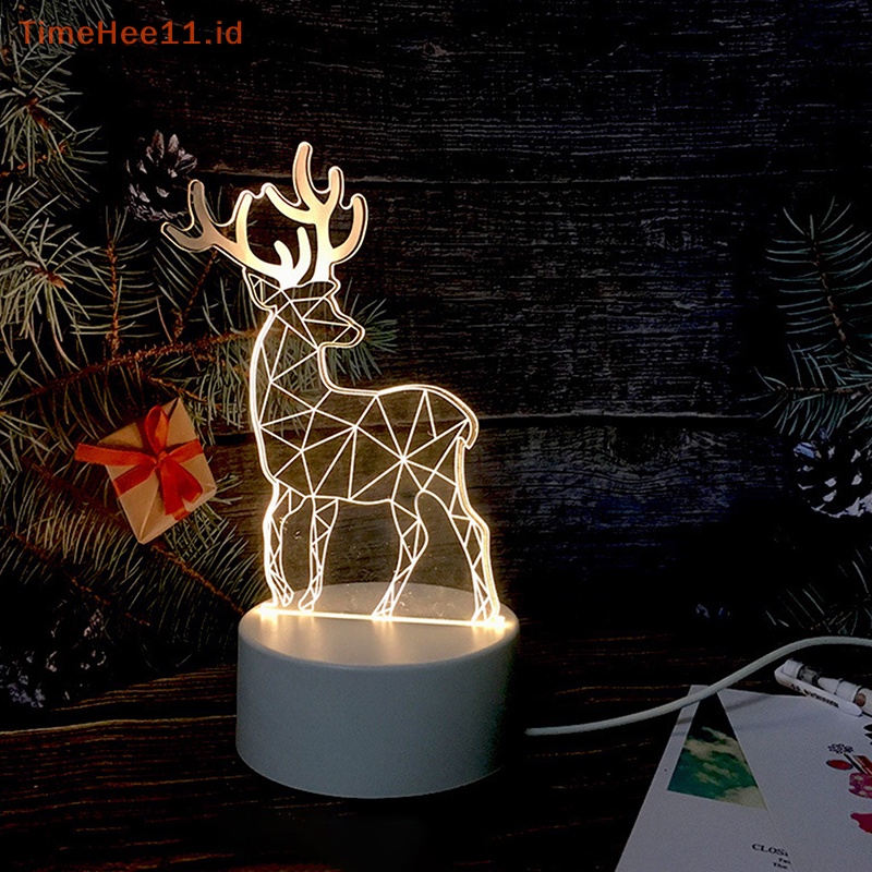 Timehee Acrylic 3D LED Lamp Base Meja Alas Lampu Malam Lamp Holder LED ABS USB Lighg Aksesoris ID