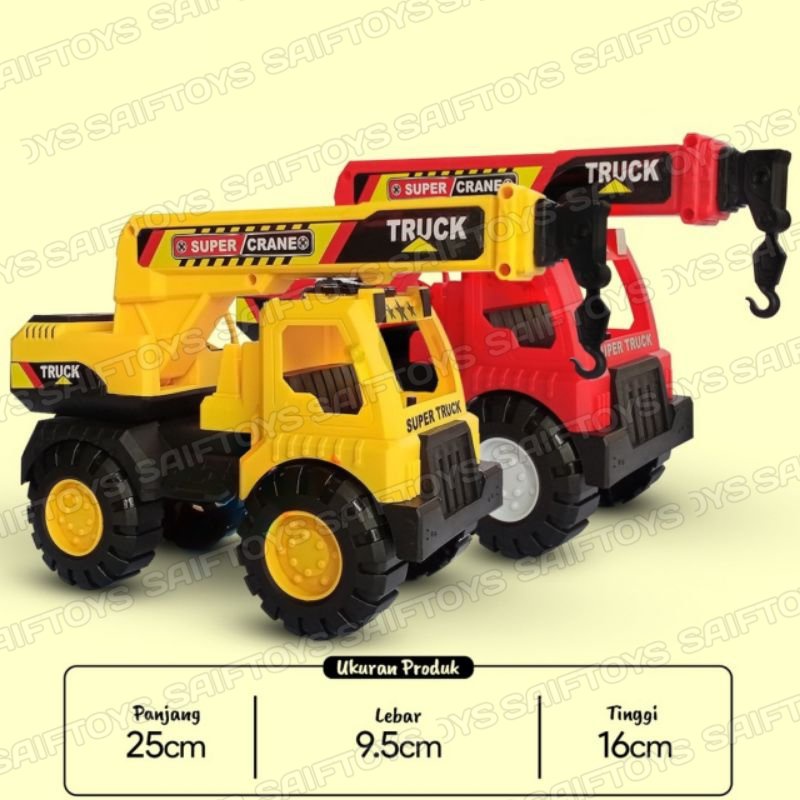 Mainan Anak Truk Crane / Mainan Truk Kontruksi Crane / Mainan Truk kontruksi