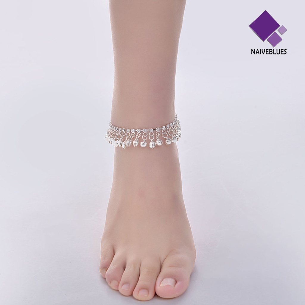 &lt; Naiveblues &gt; Adjustable Rantai Dipanjangkan Wanita Gelang Kaki Ringan Kepribadian Bell Rumbai Perhiasan Hadiah