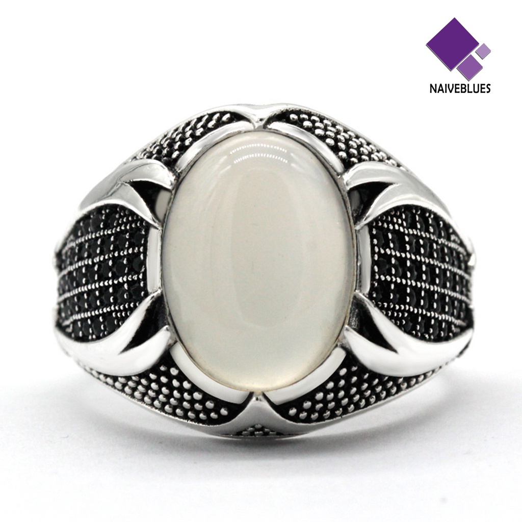 &lt; Naiveblues &gt; Cincin Pria Retro Hias Berlian Imitasi Alloy Pria Vintage Double Finger Ring Untuk Pesta