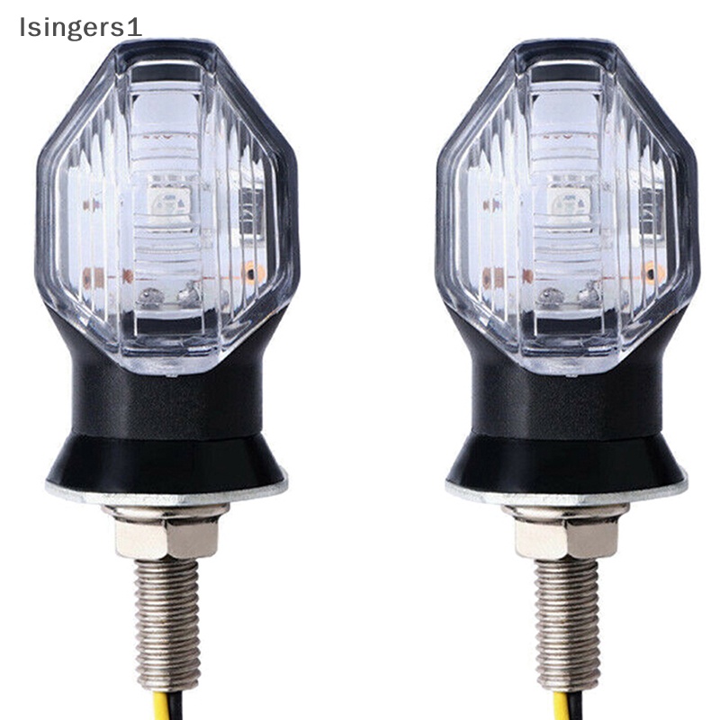 [lsingers1] 2x Motor Universal 1LED Amber Turn Bike Indikator Sinyal Lampu Blinker Butik