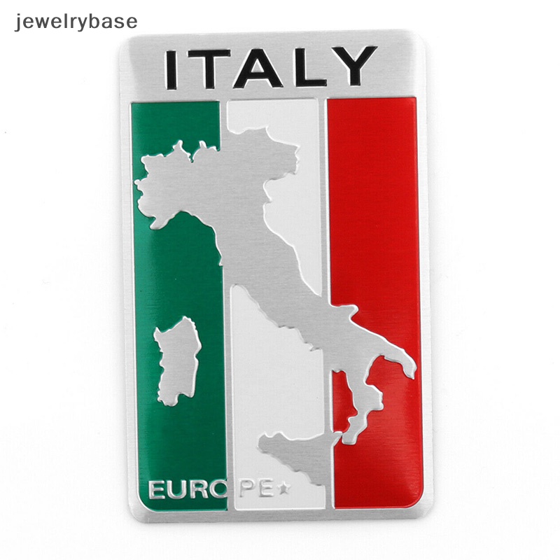 [jewelrybase] Aluminium 3D Logam Italia Bendera Stiker Emblem Badge Decal Mobil Hias Butik