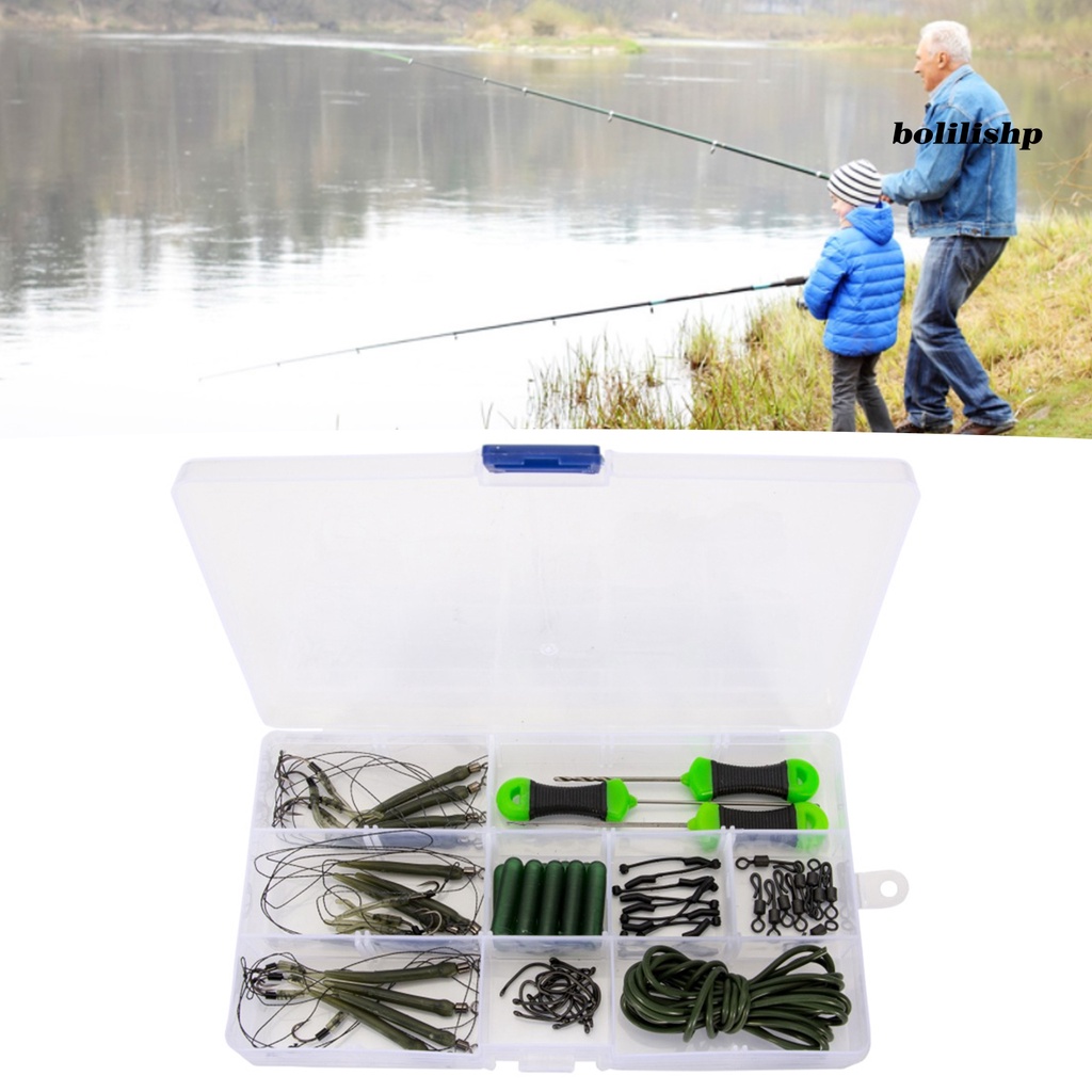 Bo-1 Set Alat Pengumpan Memancing Set Ukuran Kecil Unbreakable Angling PE Braided Line 62Pcs Eropa Memancing Umpan Cocok Untuk Memancing Di Luar Ruangan