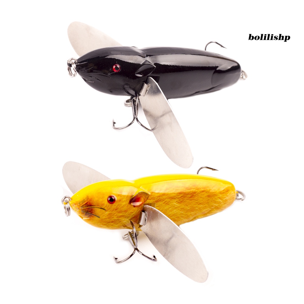 Bo-8cm/14g Umpan Pancing Simulasi 3D Fisheyes Tajam Kait Mini Reusable Atraksi Ikan Ringan Topwater Buatan Mouse Bass Umpan Peralatan Memancing