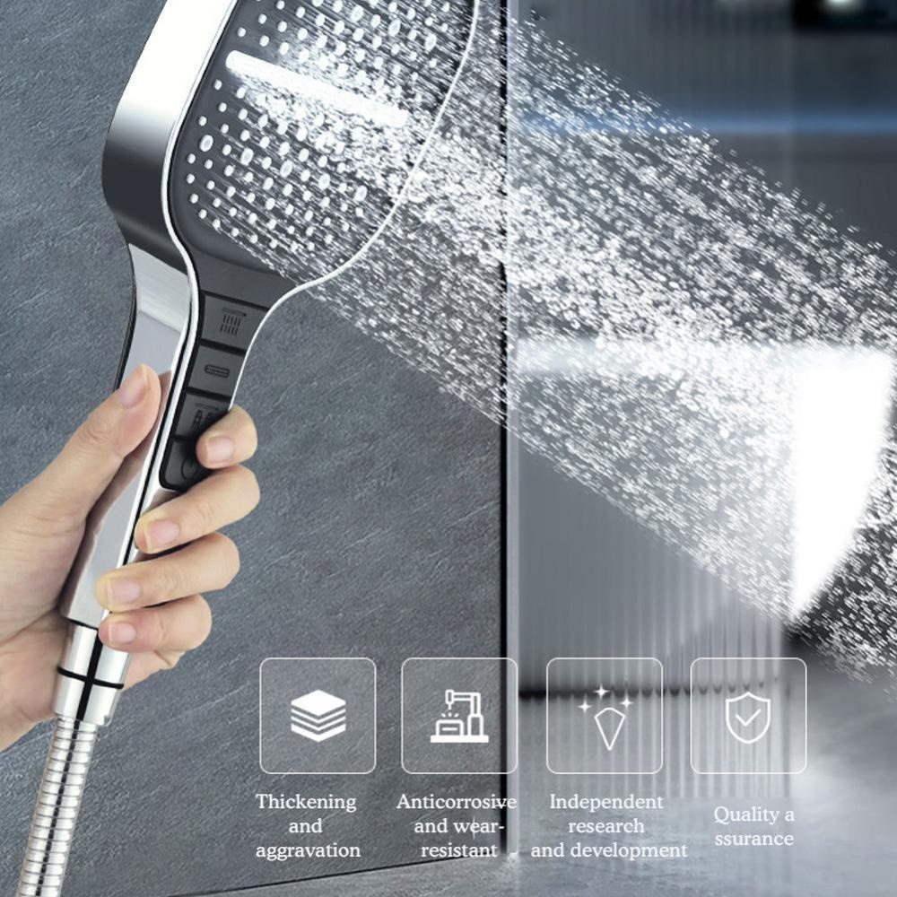 Populer Kepala Shower Tekanan Tinggi Multi Fungsi 7mode Adjustable Handheld Mandi Shower Sprayer