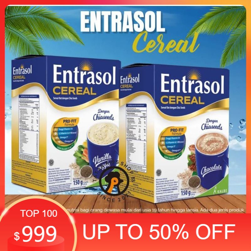 

Entrasol Quick Start Cereal 1 Box Isi 5 Sachet Chocolate Vanilla Veggie Queker Granola OatMeal With Chia Seeds Outmeal Menu Makanan Minuman Diet Less Sugar Sereal Renceng Promo Serelia dengan Pro Fit Formula Tinggi Vitamin D 12 Vitamin 3 Mineral