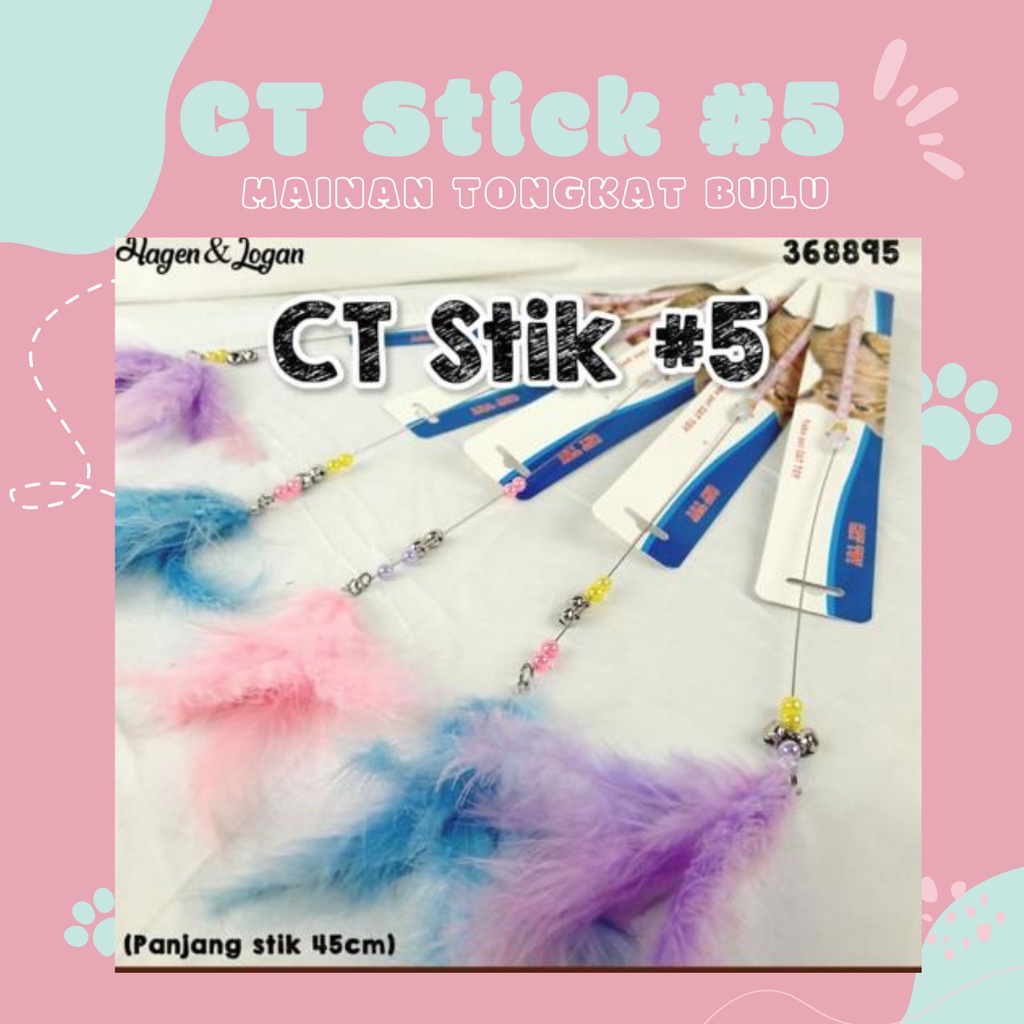 CT #5 Mainan Kucing - Cat Teaser / Cat Toys / Stick Mainan Kucing Bulu