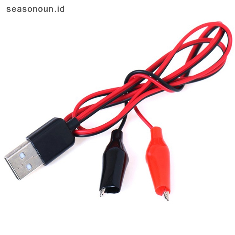 Seasonoun USB Male Connector to Alligator Test Clips Clamp USB Alligator Clips Plug Wire.