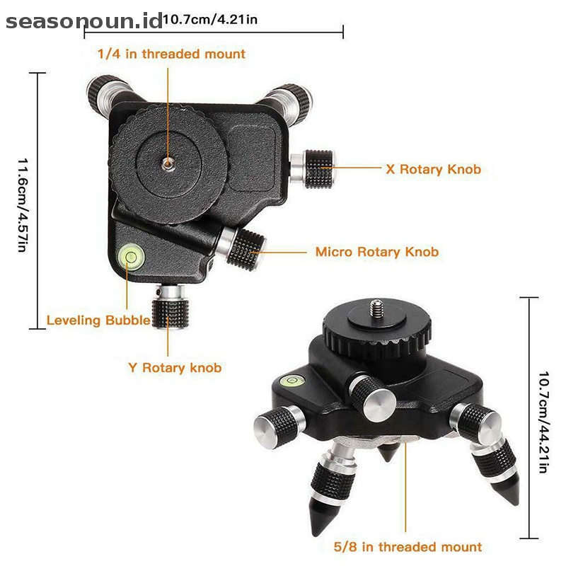 Adaptor Level Laser Seasonoun 12jalur360° Kit Alat Ukur Self Leveling Balok Silang 3D  .