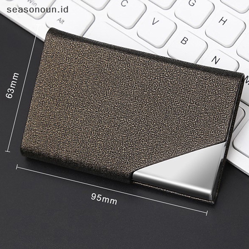 Seasonoun Case Kartu Nama Kreatif Stainless Steel Aluminium Holder Metal Box Cover.