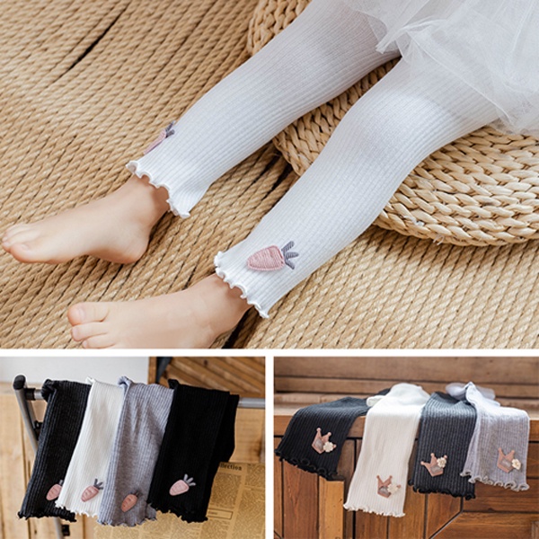 (LGU-LGV) LEGGING ANAK PEREMPUAN IMPORT KATUN KOMBINASI BERGARIS MOTIF MAHKOTA WORTEL
