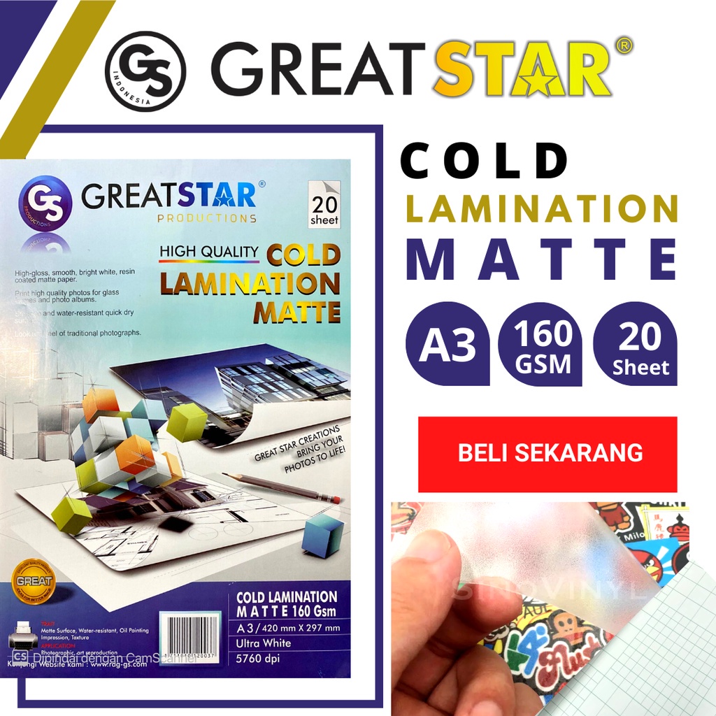 

Cold lamination/LAMINASI DINGIN matte A3-20