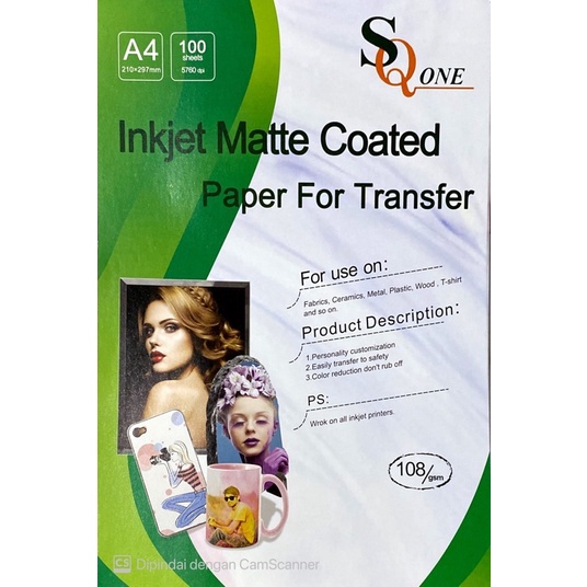 

INKJET PAPER Sq One HIJAU A4/100 Lembar