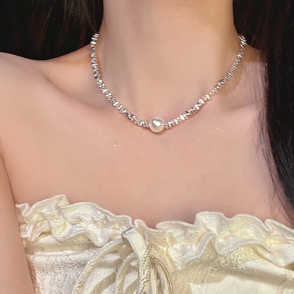 Fashion Mutiara Choker Tulip Kupu-Kupu Jantung Liontin Kalung Elegan Zirkon Ikatan Simpul Kalung Untuk Wanita Jewerly Aksesoris