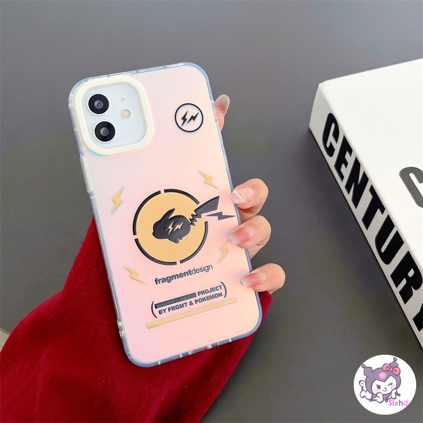 IPHONE Kompatibel Untuk Iphone11 14 13 12 Pro Max8 7Plus X Xs Xr Xs Max SE 2020 Mode Sederhana Petir Sprite Laser Gradien Perlindungan Lensa Casing Ponsel TPU Lembut Anti Jatuh Cover XJJJJ