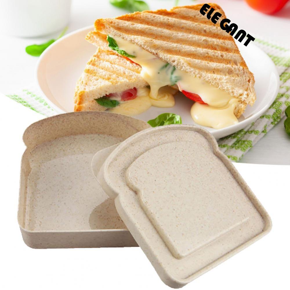 [Elegan] Tempat Penyimpanan Sandwich Portable Plastik Tahan Lama Dengan Tutup Kotak Makan Tetap Segar Tahan Lembab Mudah Bersih Bagus Sealing Wadah Dessert