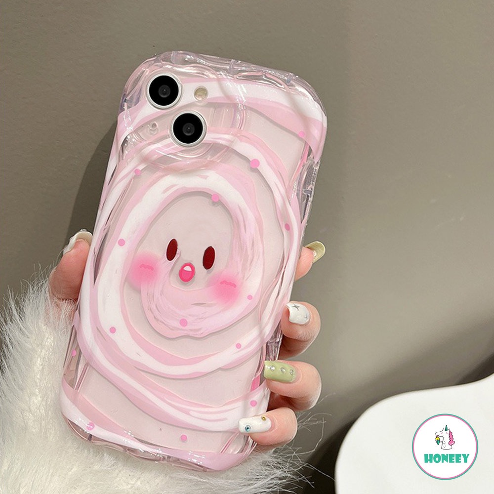 Ins Pink Swirl Expression Phone Case Untuk iPhone 11 Pro Max13 12 14 Pro Max Shockproof Soft TPU Phone Case Cover