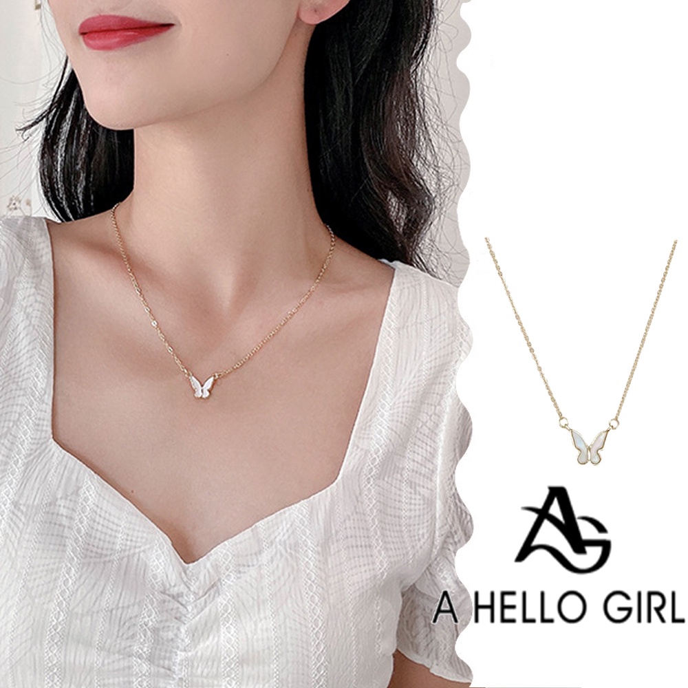 Bros Anting Kalung Kupu-Kupu Zircon Korea Untuk Perhiasan Wanita HELLOGIRLJEWELRY