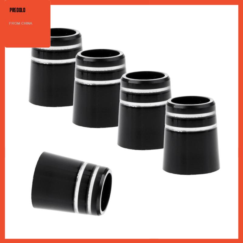 [Predolo] 5buah Ujung Golf Hitam Lengan Ferrules Caps Rings Adapters 8.6x15x13.5mm