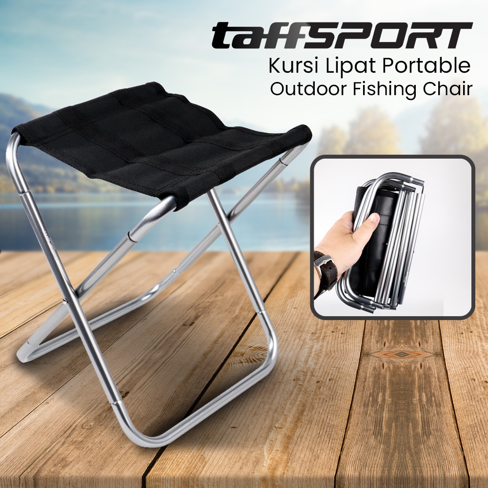 TaffSPORT Kursi Lipat Portable Memancing Outdoor Fishing Chair - YYY002 - Silver