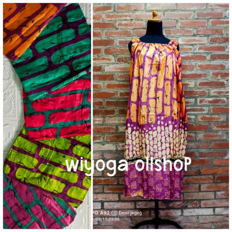 AB45 daster jogja yukensi pendek tali kerut jumbo / daster jumbo tanpa lengan LD 120 cm