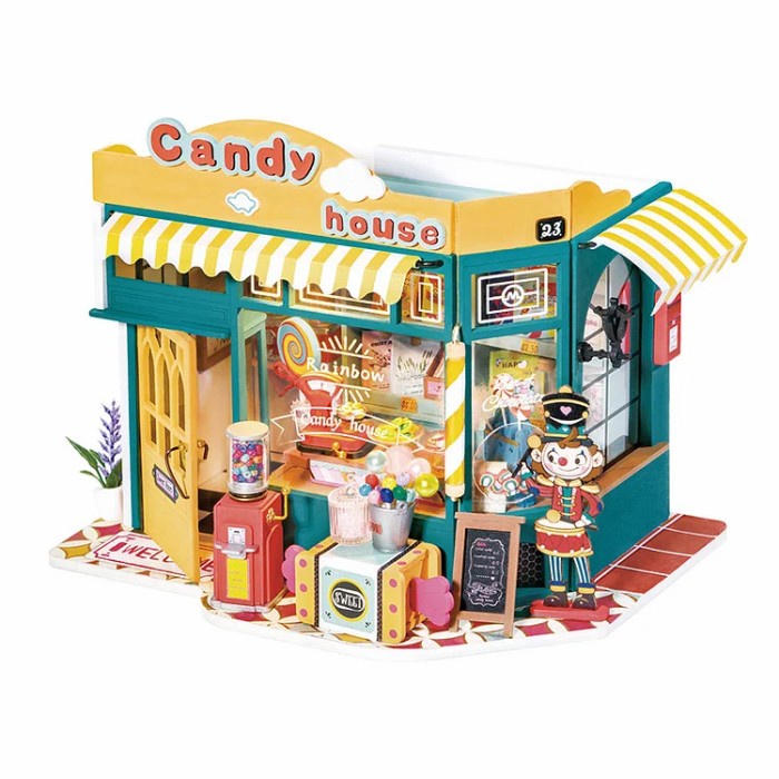 ROLIFE Robotime Rainbow Candy House DG158 DIY Dollhouse Miniatures Kit Perfect Gift For Your Love One