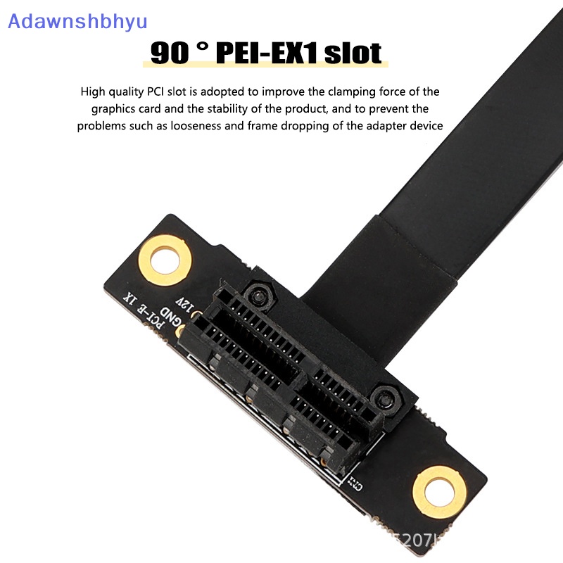 Adhyu PCIE X1 Kabel Riser Dual 90derajat Sudut Kanan Extension Cable PCI Express 1x Riser Card Ribbon Extender ID