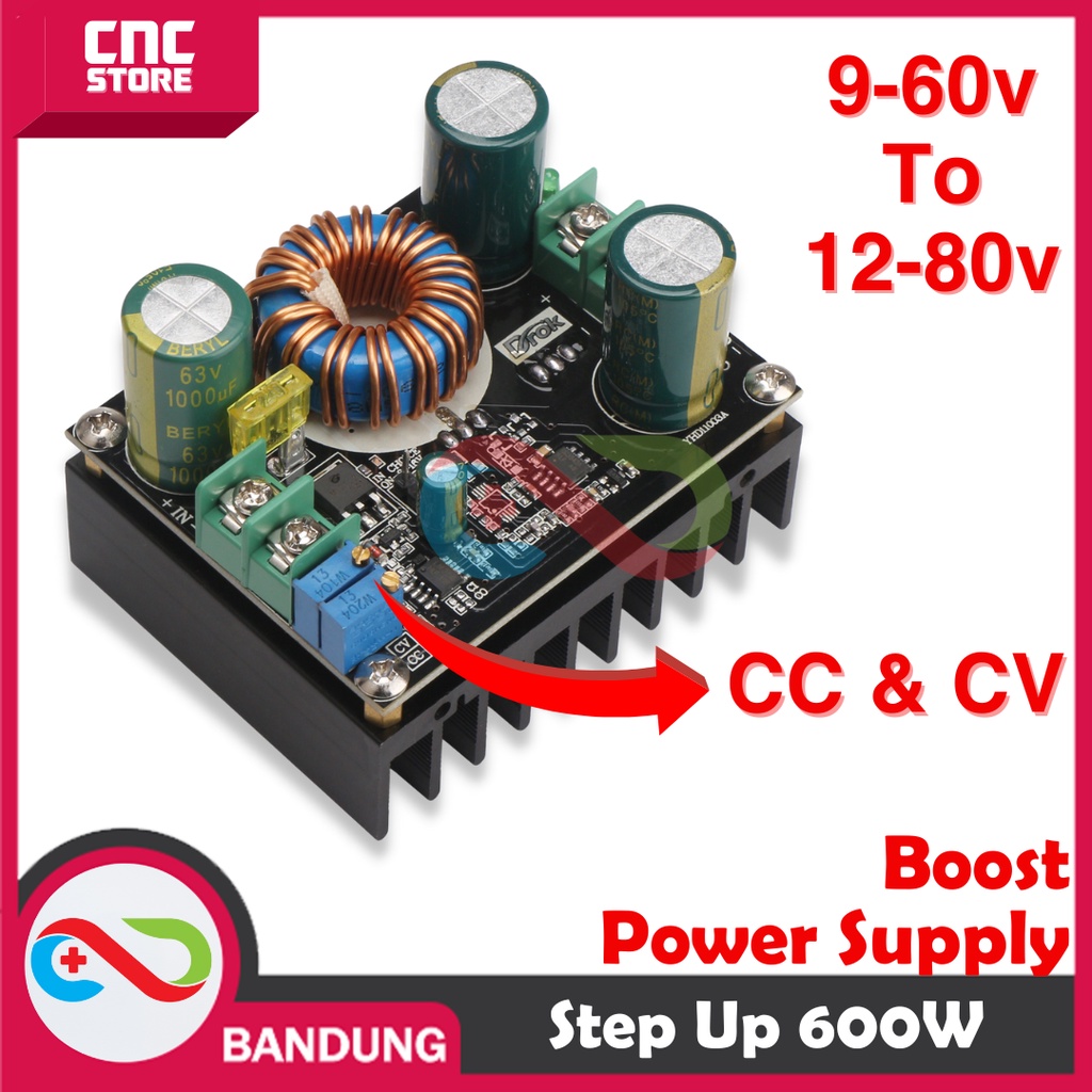 STEP UP 600W CC CV 9-60V TO 12-80V DC BOOST POWER SUPPLY SOLAR CELL