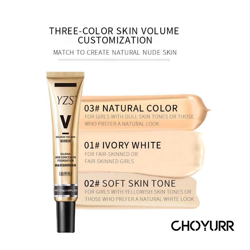 【COD】YZS Liquid Foundation Matte Tahan Air Oil-control Tahan Lama 24 Jam Full Coverage Bedak Foundation 3 Warna 30ml -CH