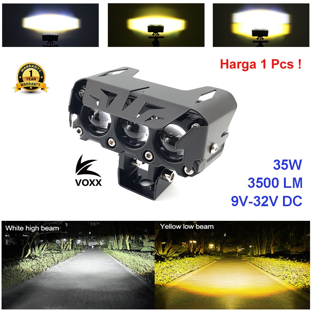 Lampu Tembak Sorot LED Laser Gun SQL 3 Mata 35W Projie Foglamp HiLo