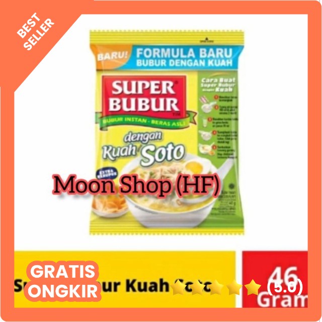 Super Bubur Ayam/Abon Sapi/Soto/Kari(+-47g) &amp; Buryam(22g)- PerPcs