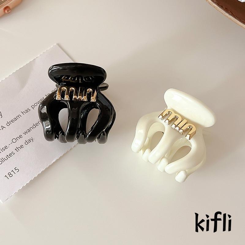 [KD] Lembut Elegan Wanita Jepit Rambut Huruf Vintage Hair Claw Clip Fashion Serbaguna Hiasan Kepala