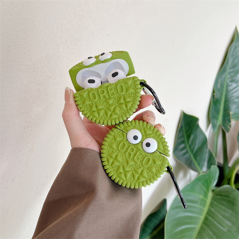 3d Kartun Matcha Green Cookie Lembut Silikon Bluetooth Earphone TWS Case Pelindung Shockproof Cover Untuk Airpods1 2 3 Pro i12 i10 i11 i9s inpods 12 13 Pro i13 Airpods3