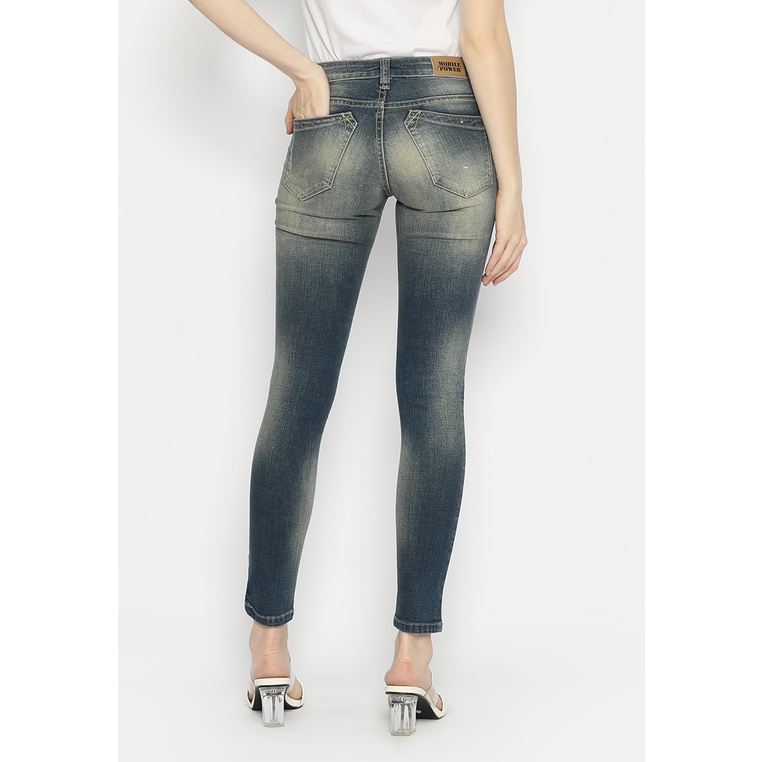 Mobile Power Ladies Jeans Skinny Long Pants -  Blue F2405S