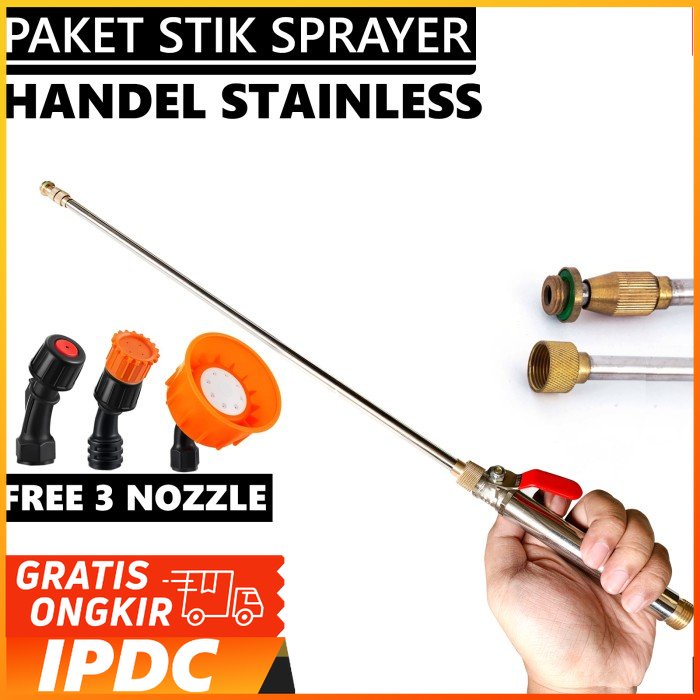 Paket stik sprayer elektrik Handel Stainless bonus 3 nozzle sprayer