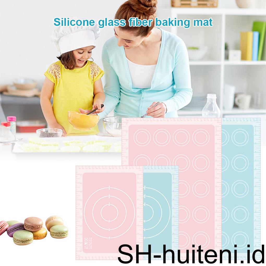 Alas Rolling Non-slip Pastry Pad Skala Pengukuran Alas Kue Dapat Dilipat Untuk Dapur