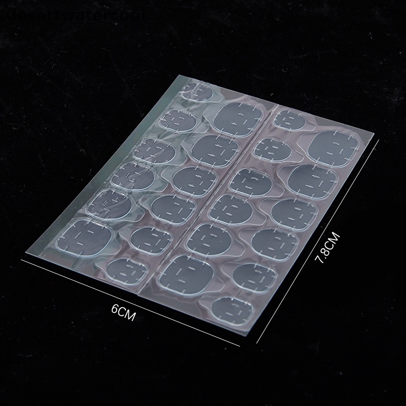 Deid 1/10pcs Tips Kuku Transparan Dua Sisi Perekat Diri Stiker Ekstensi Lem Martijn