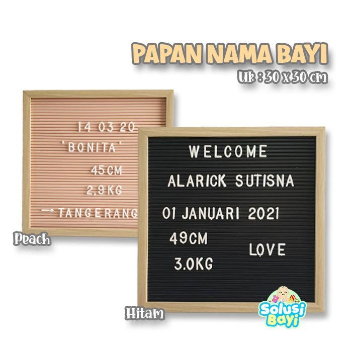

Letter Board 30x30cm Sudah Include Huruf / Papan Nama Bayi / Papan Menu / Dekorasi SmileGirl