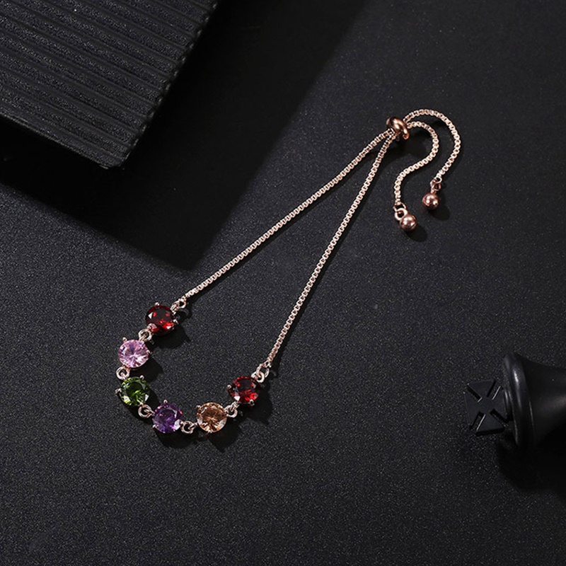 Gelang Tenis Berlian Mewah Untuk Wanita Multicolor Bangle Gaya Korea Rantai Tangan Kristal Perhiasan Fashion Zirconia Aksesoris