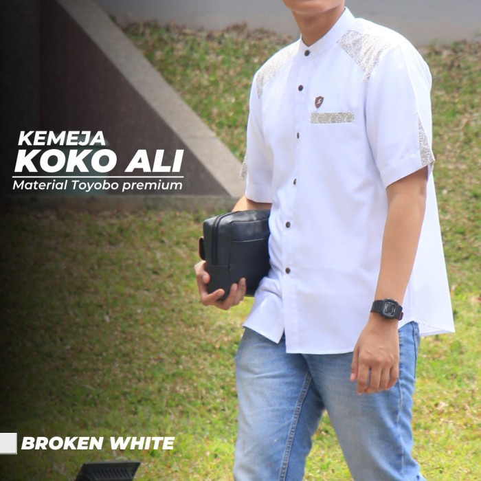 Baju Kemeja Koko Pria Slimfit Ali Series Bahan Katun Toyobo