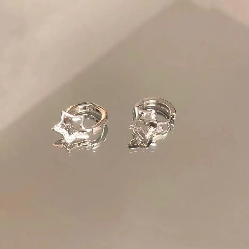 Anting Bintang Fashion Berlian Imitasi Bahan Alloy Untuk Wanita