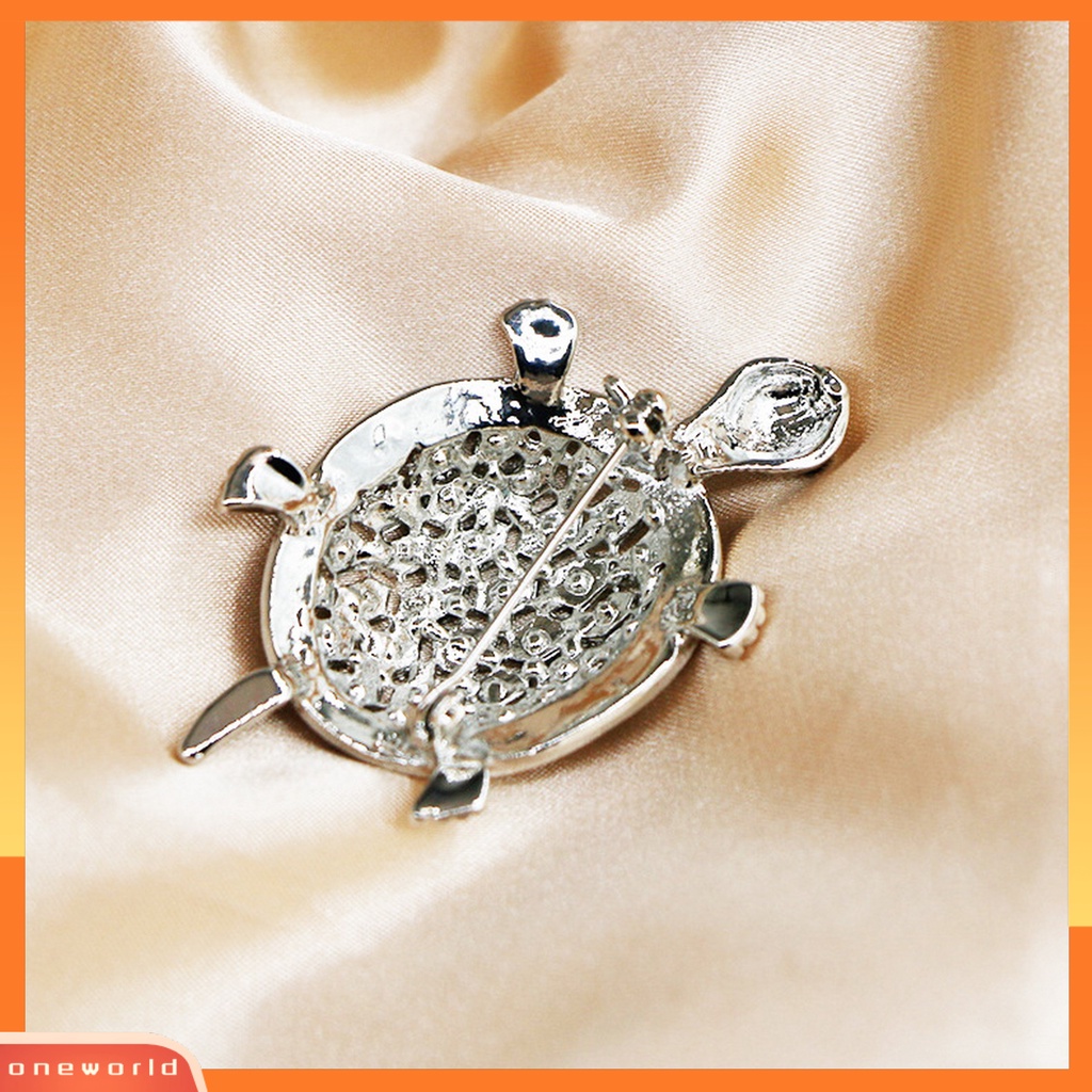 [ONE] Bros Pin Kreatif Bentuk Warna Vibrant Menggemaskan Karat-Bukti Berkilau Hias Alloy Pakaian Syal Turtle Brooch Pin Perhiasan Decor Untuk Wanita