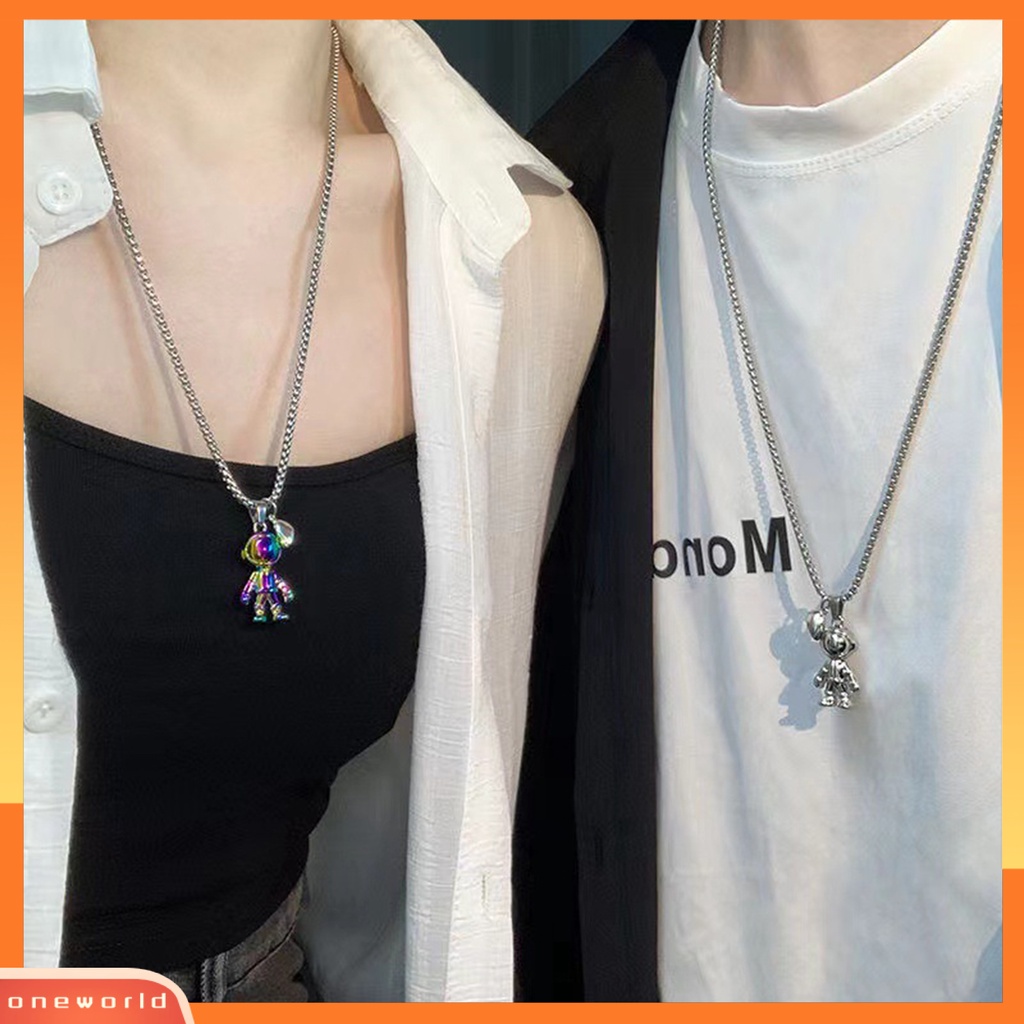 [ONE] 2 Pcs Permukaan Halus Pengerjaan Indah Pasangan Kalung Kreatif Desain Ruang Astronot ic Gesper Persahabatan Kalung Perhiasan Aksesori