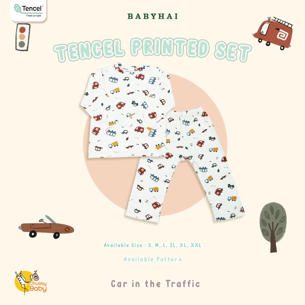 Babyhai - Setelan Piyama Tencel | Car In The Traffic