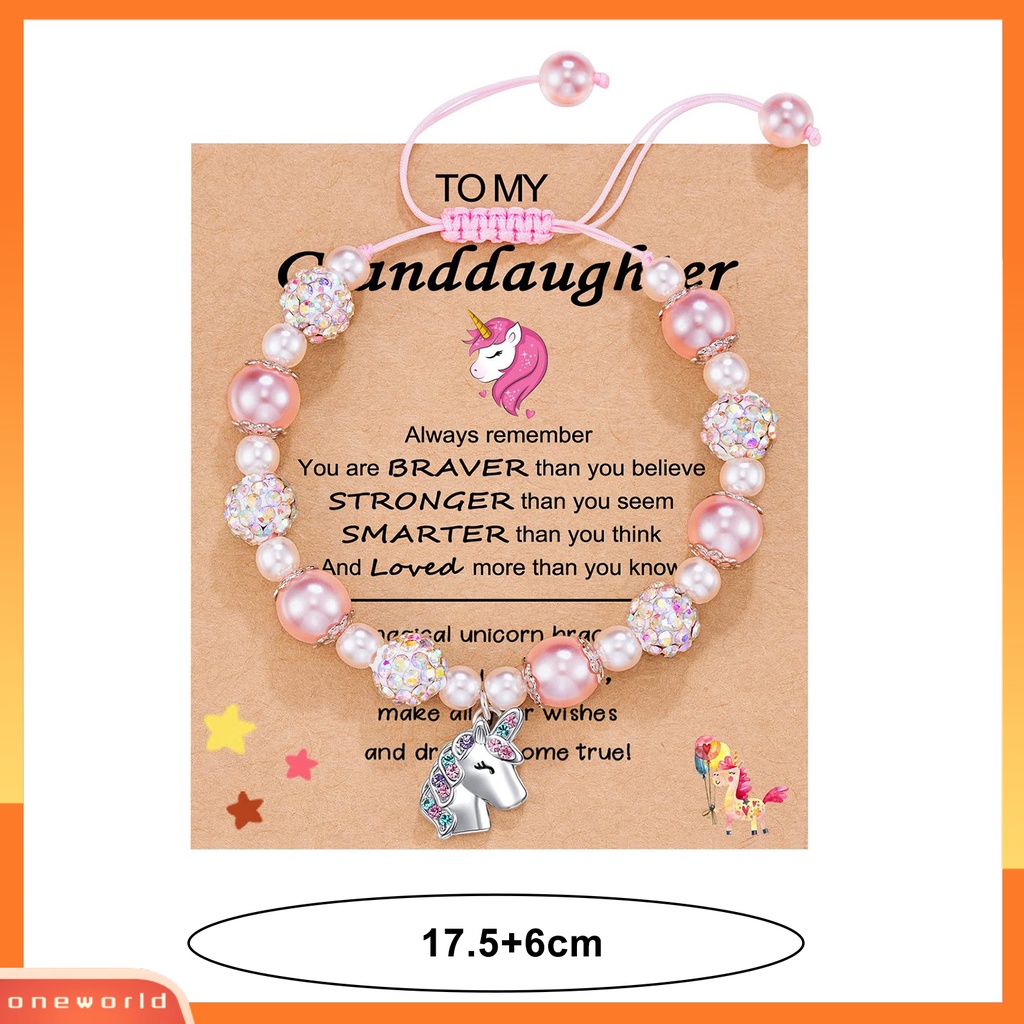 [ONE] Gelang Manik-Manik Kartun Panjang Adjustable Wanita Bangle Dengan Liontin Berkilau Perhiasan Berlian Imitasi Untuk Gadis Wanita