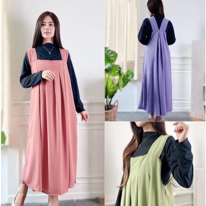 AZ.FS - REC Overal Dress Atasan Long Wanita  / Overall ALULA CRINCLE