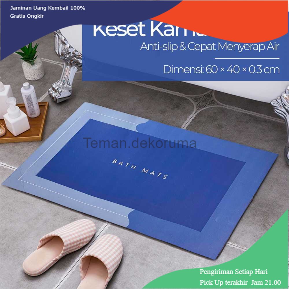 TD - DPR DIATOM Keset Kamar Mandi Anti Slip Absorbent Rectangle 60 x 40 cm - DT4