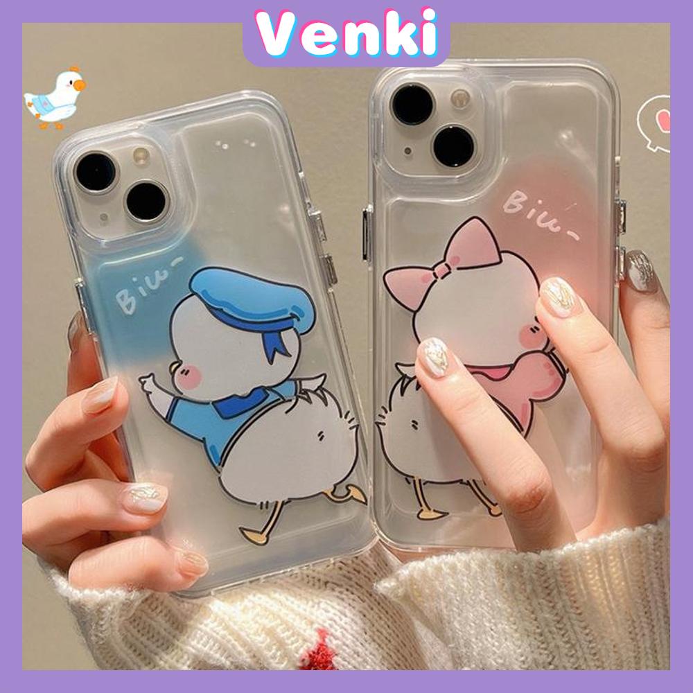 VENKI - Untuk iPhone 11 iPhone Case Bening Lubang Besar Space Case TPU Soft Case Shockproof Protection Camera Cute Duck Kompatibel dengan iPhone 14 13 Pro Max 12 Pro Max 11 Xr Xs Max 7 8