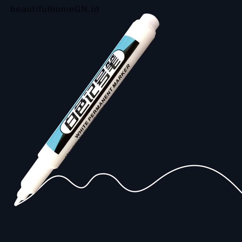 {Cantik} 0.7 /1.0 /2.5mm Waterproof White Marker Pen Cat Tapak Pulpen Paing Ban Mobil~