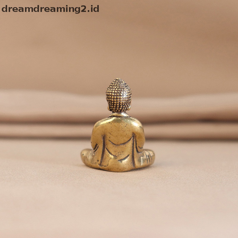 (drea) Patung Ornamen Patung Miniatur Patung Buddha Sakyamuni Tembaga Padat Mini //